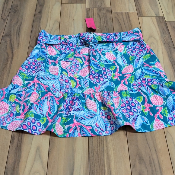 NWT! Lilly Pulitzer Debbie Skirt Maldives Green Turtle Wave Size 14 - Picture 5 of 14